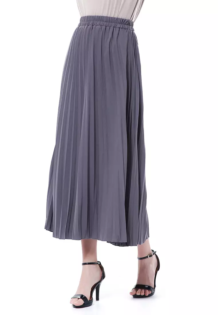 Nashywa Rok Bawahan Muslimah Wanita Regular Fit Premium Quality - Grey