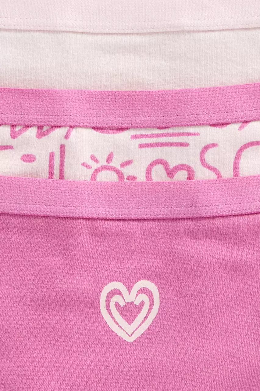 Mothercare Hearts Hipster Briefs - 3 Pack - Celana Dalam Anak Perempuan (Pink)