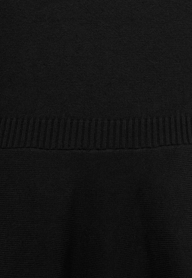 Keyhole Knit Dress - Black