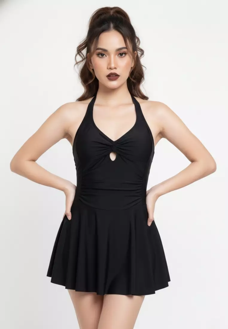 Cancer Swimdress One-Piece – Padded Wire-Free Swimsuit Dress Korean Style Women Swimwear