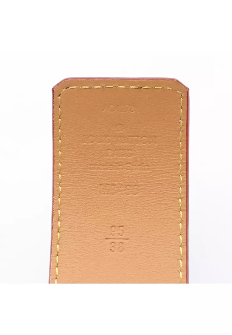 Pre-Loved Louis Vuitton LV initials 40MM reversible monogram gold hardware belt leather blue beige