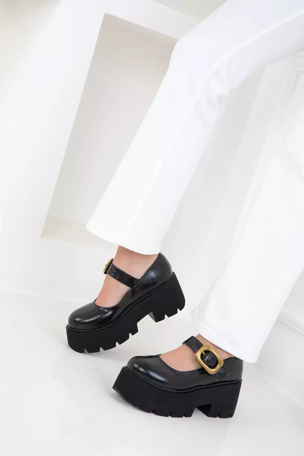 Black Women's Classic Heeled Shoes 20774