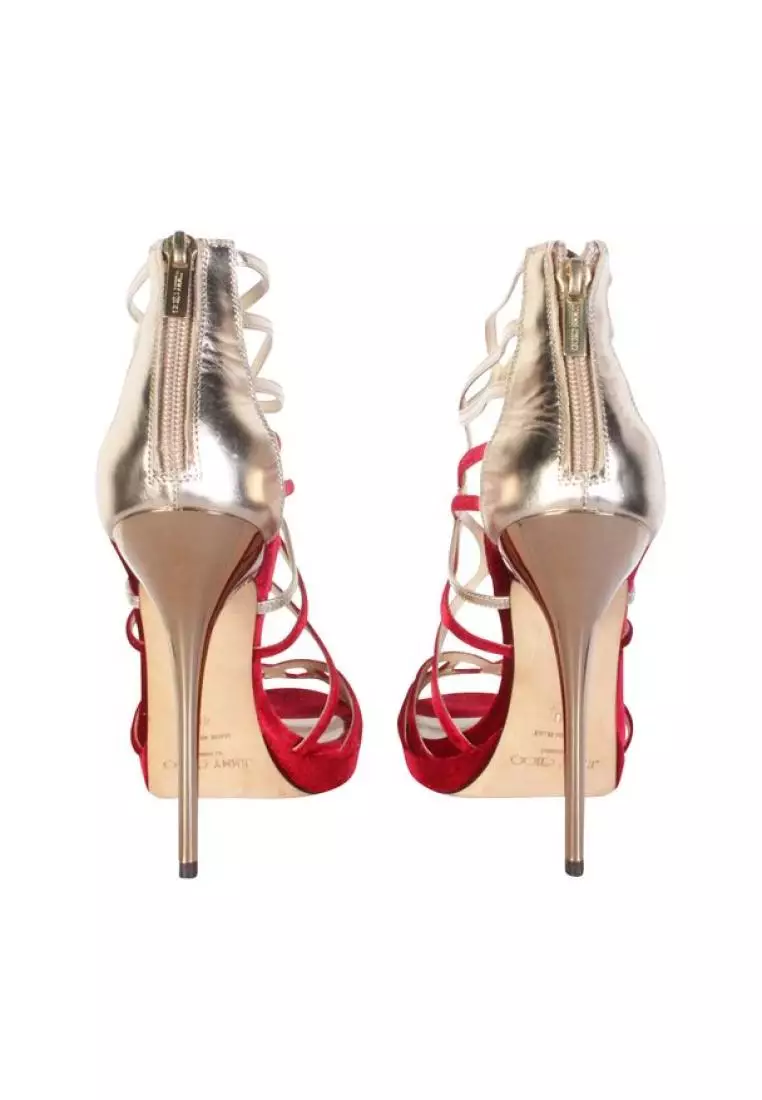 Red and silver hot sale high heels