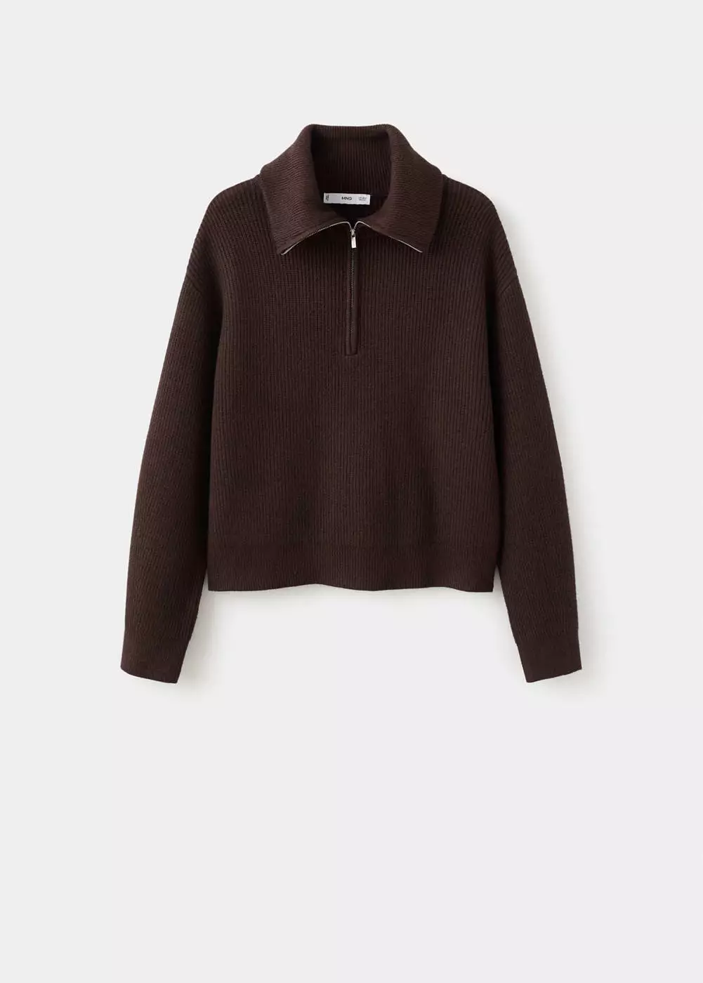 Sweater dengan kerah kontras dan resleting