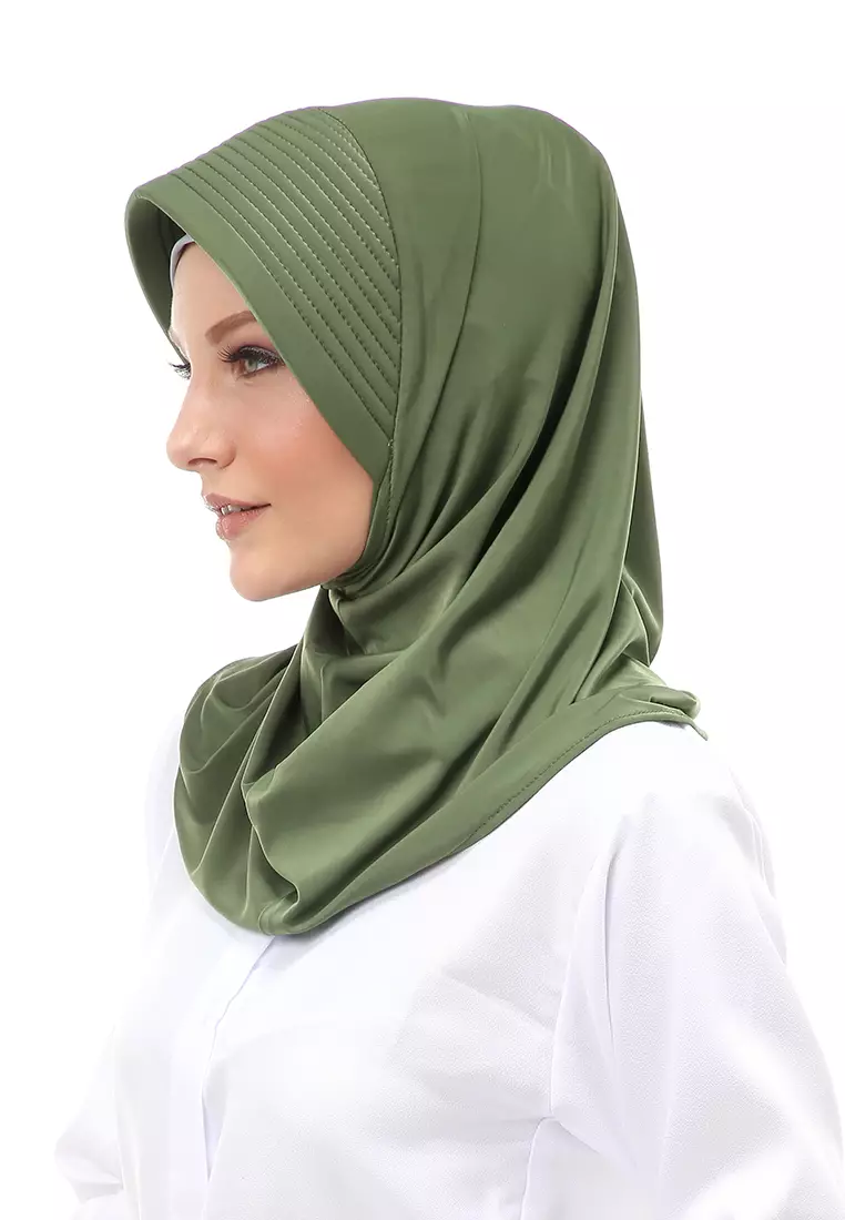 Layla Hijab Sport Instan Wanita Muslimah Relaxed Fit - Army
