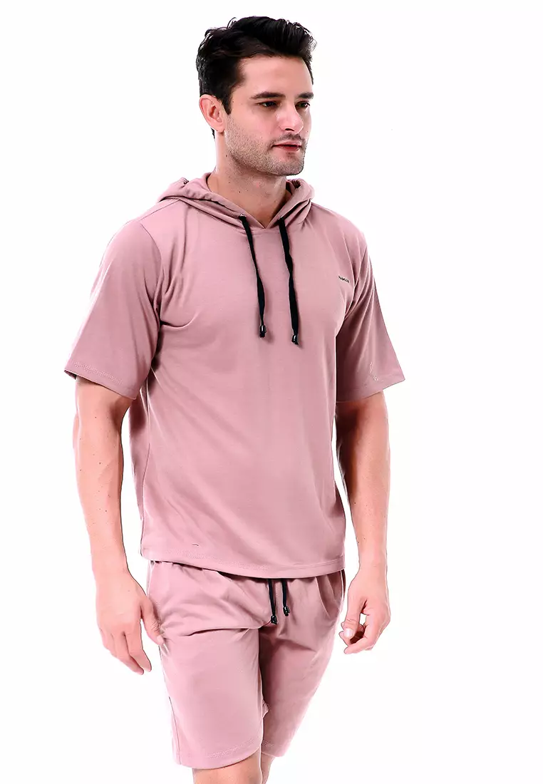 Vincent Setelan Hoodie Pria Sweatshirt Set Casual Motif Polos Material Baby Terry ORIGINAL - Purple Dusty