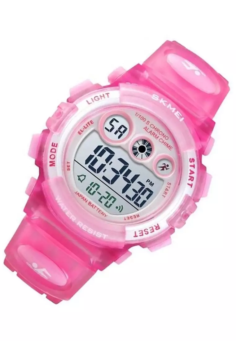 Jam Tangan Olahraga Wanita LED Waterproof 50m Strap Tali Material PU IS36 ORIGINAL