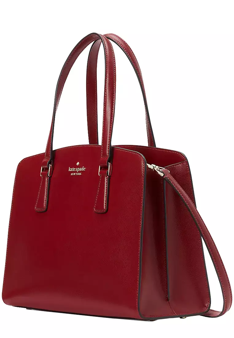 KATE SPADE STACI MEDIUM SATCHEL BAG TOTE SHOULDER RED CURRANT LEATHER