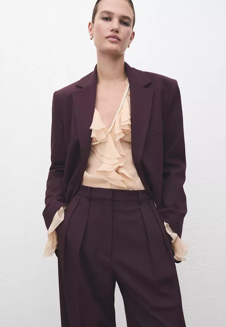 Wide-Leg High-Rise Pleated Trousers