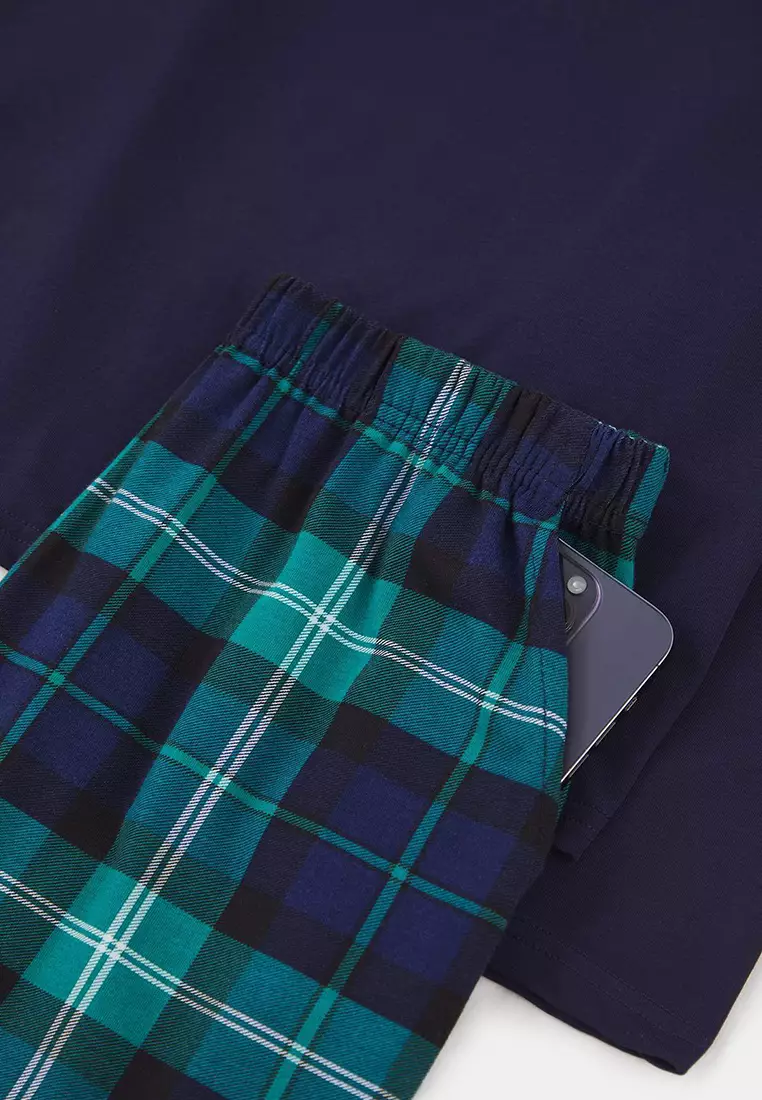 Checked Knitted Pajama Set