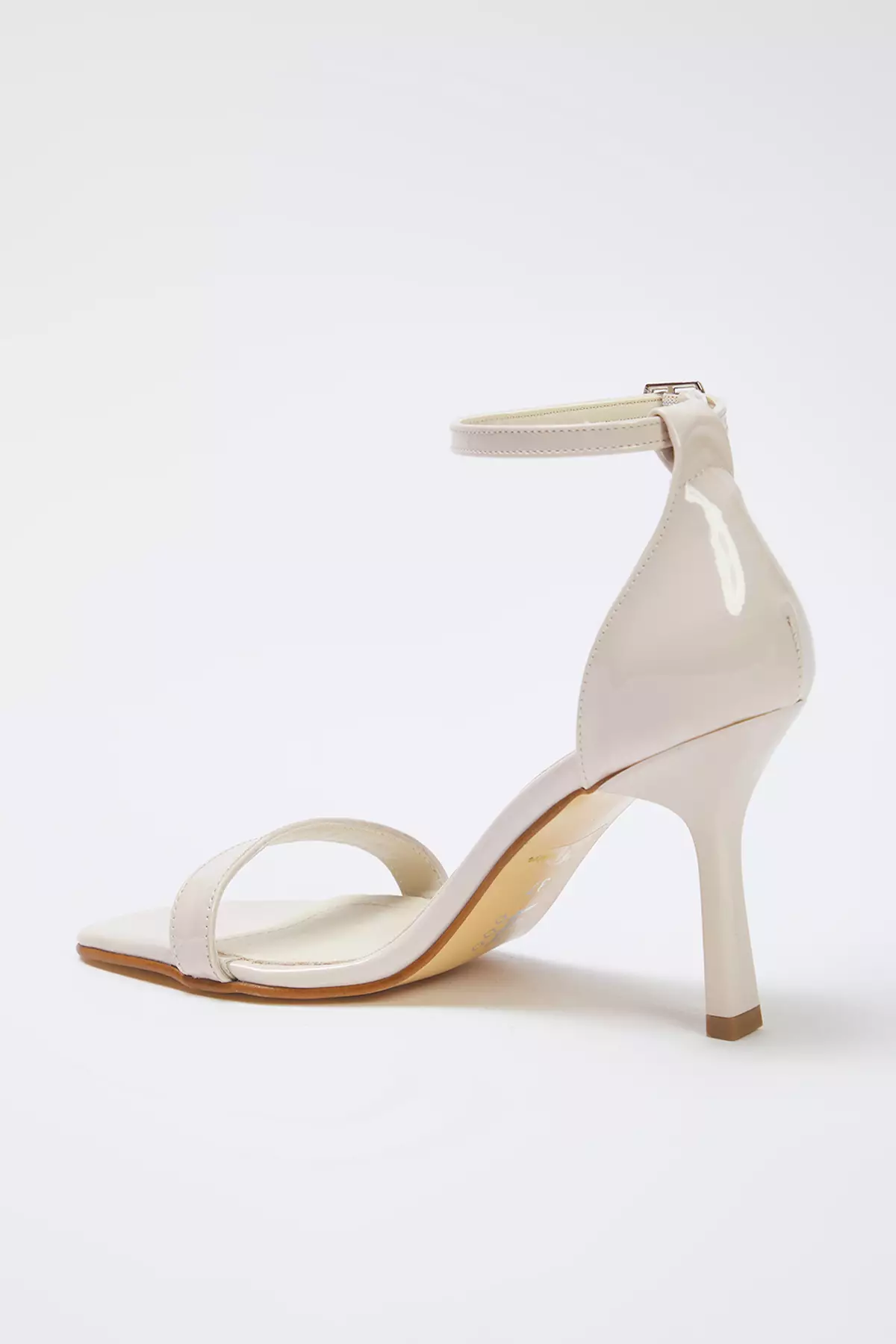 Ecru Ankle Strap Women Thin Heels Shoes Takss25To00097