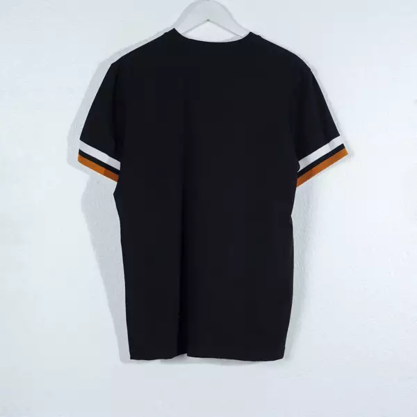 Kaos FRED PERRY TIPPED SLEEVE WHITE ORANGE BLACK TSHIRT 100% ORIGINAL