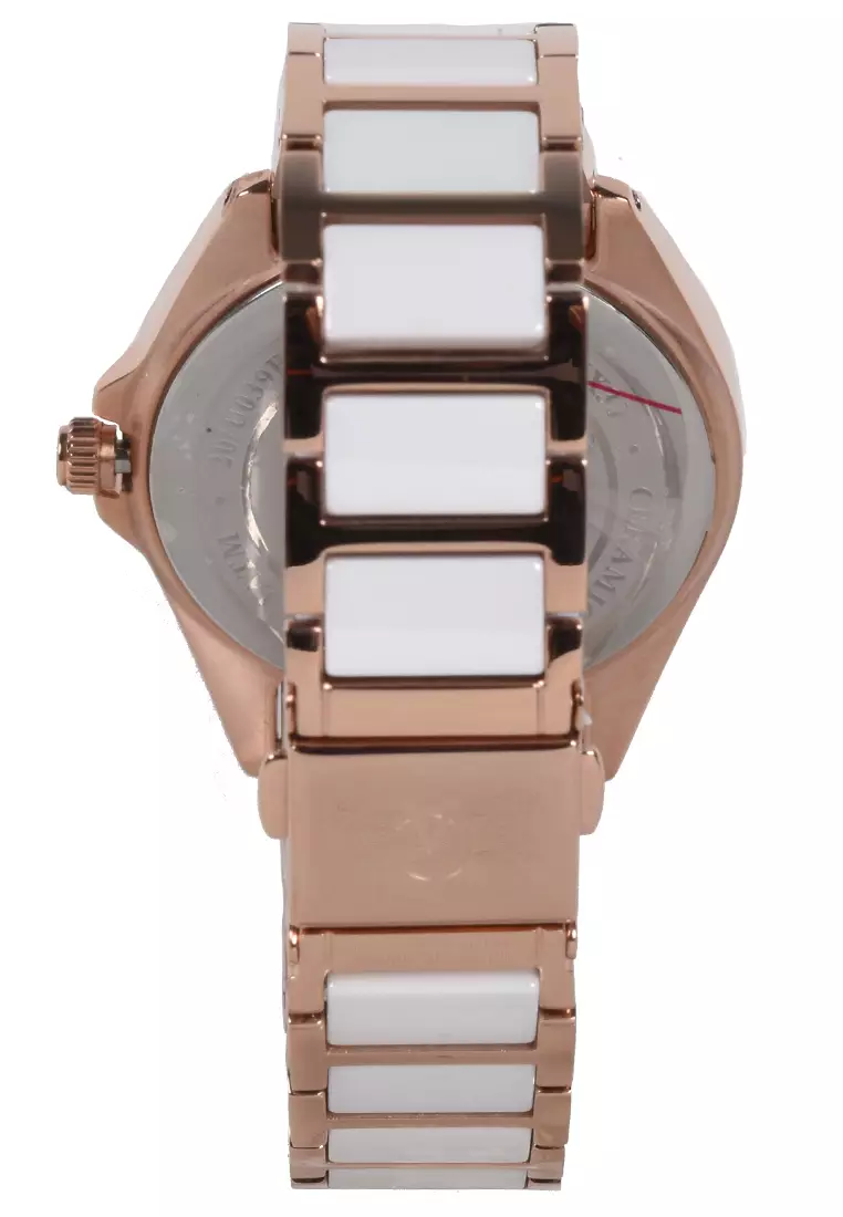 Alexandre Christie Ceramic - Jam Tangan Wanita - Rosegold White - Stainless Steel Bracelet - 2904BFBTRSL