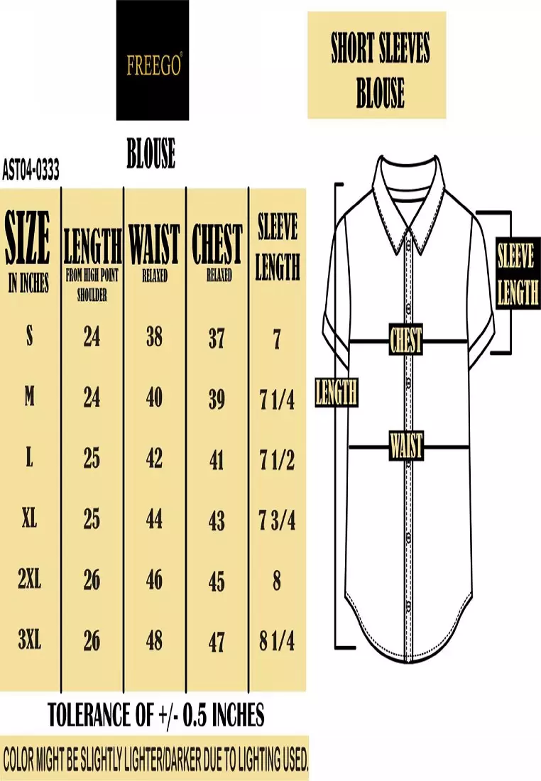 Plain Single Bold Twill Short Sleeve Blouse