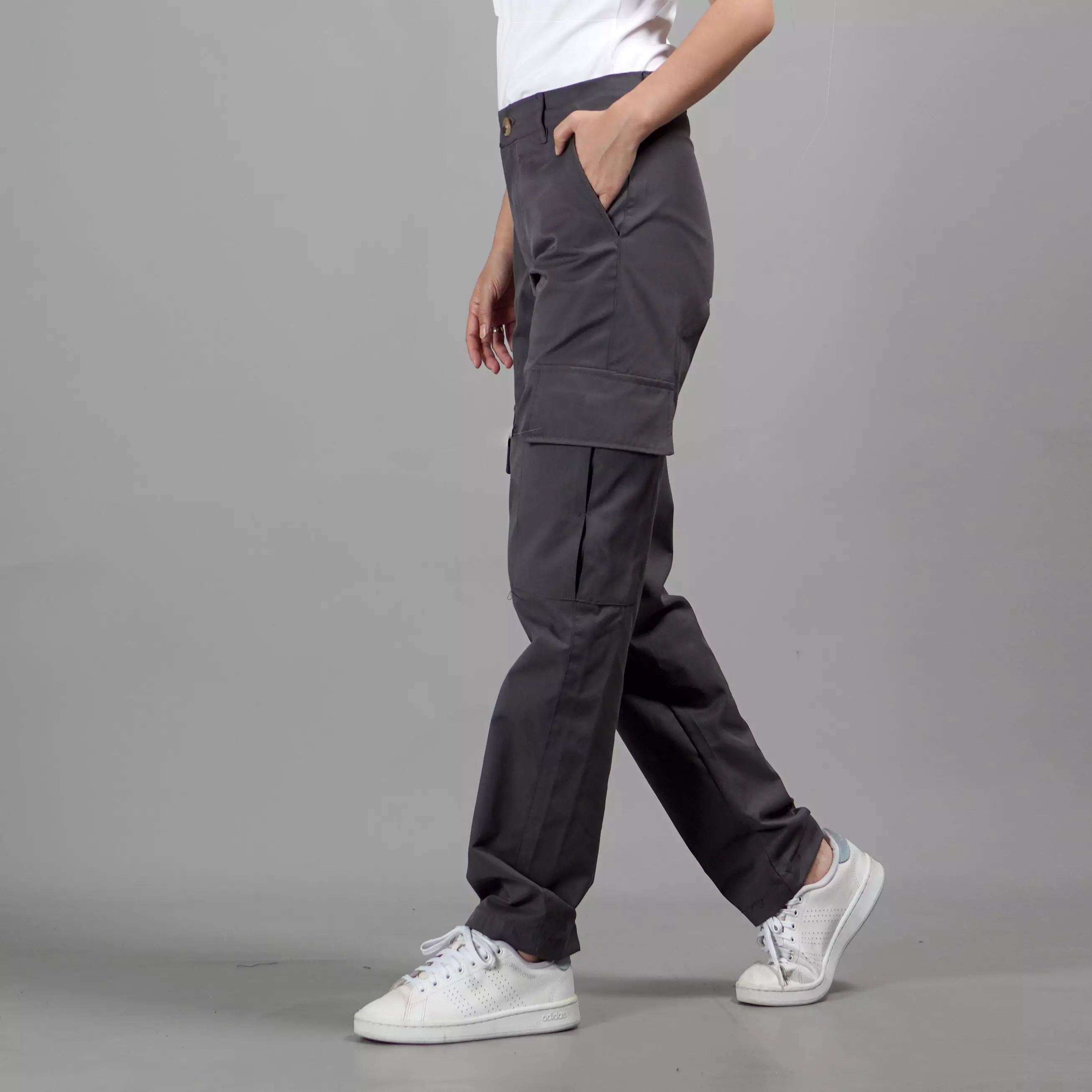 RAYSA Celana Panjang Wanita Celana Cargo Wanita Celana Wanita - ABU TUA