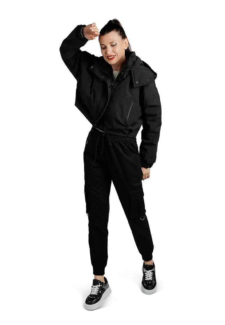 Jaket Tenun Serut Pendek Warna Hitam