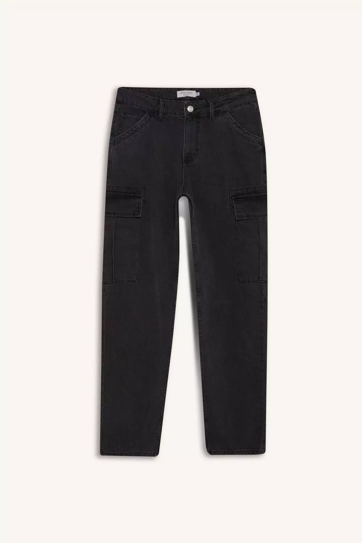 100% Cotton Relax Fit Comfortable Cut Straight Leg Cargo Pocket Jean Pants F2372Ax25Sp