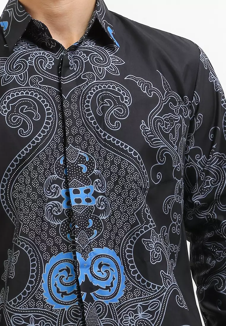 Abinawa Kemeja Batik Exclusive Premium Pria Casual Modern Lengan Panjang