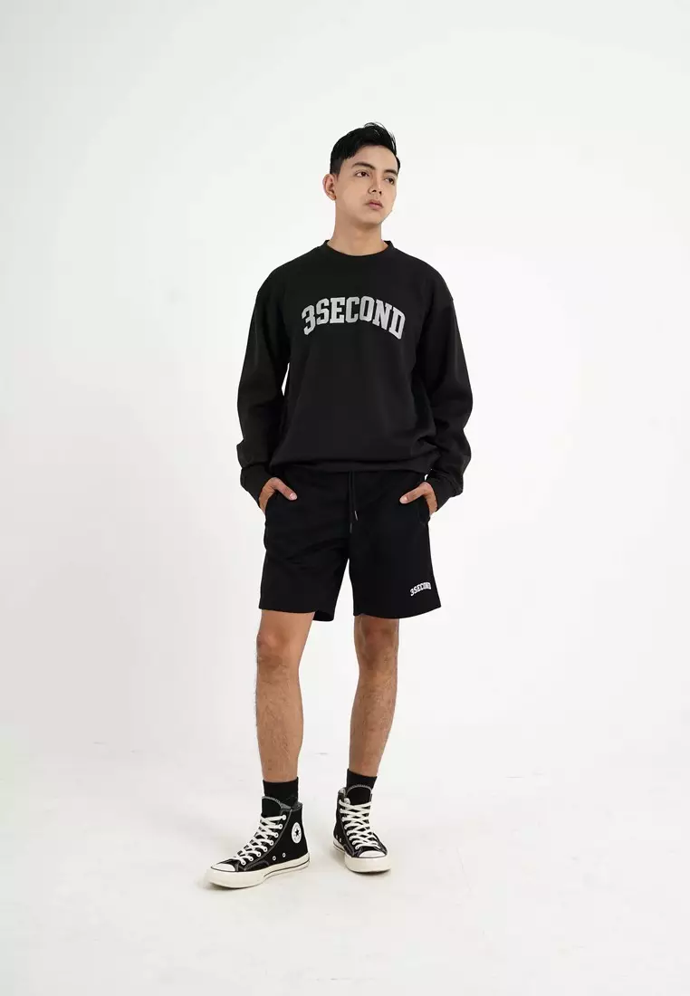 3Second Men's Jacket Sweater Crewneck Oversized Fit Sweaty OL-C010924