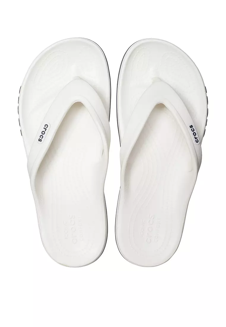 Buy Crocs Bayaband Flip Flops in White/Navy 2024 Online | ZALORA