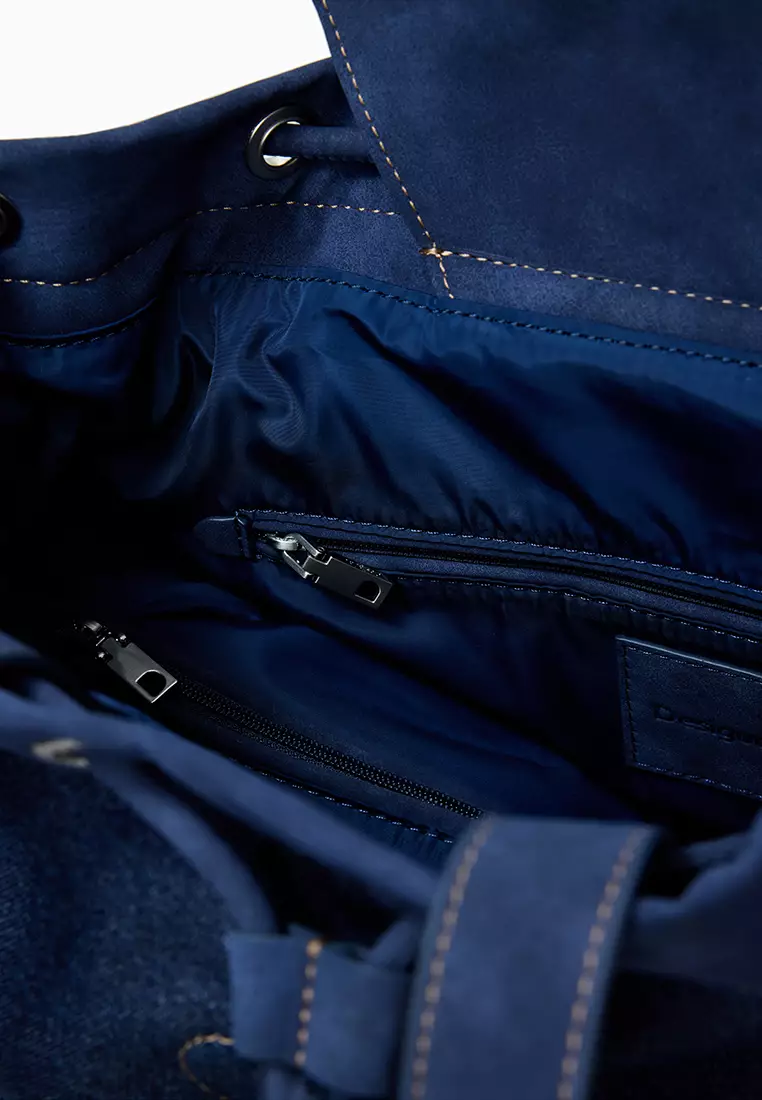 Medium denim bucket backpack