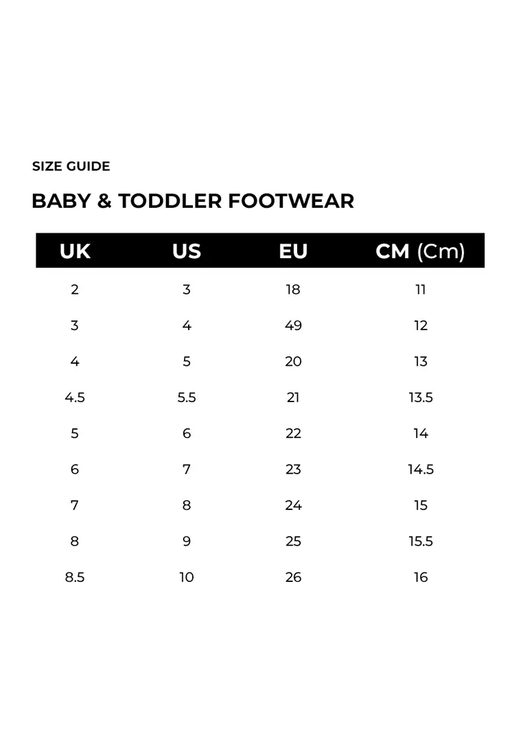Puma baby shoes size chart outlet