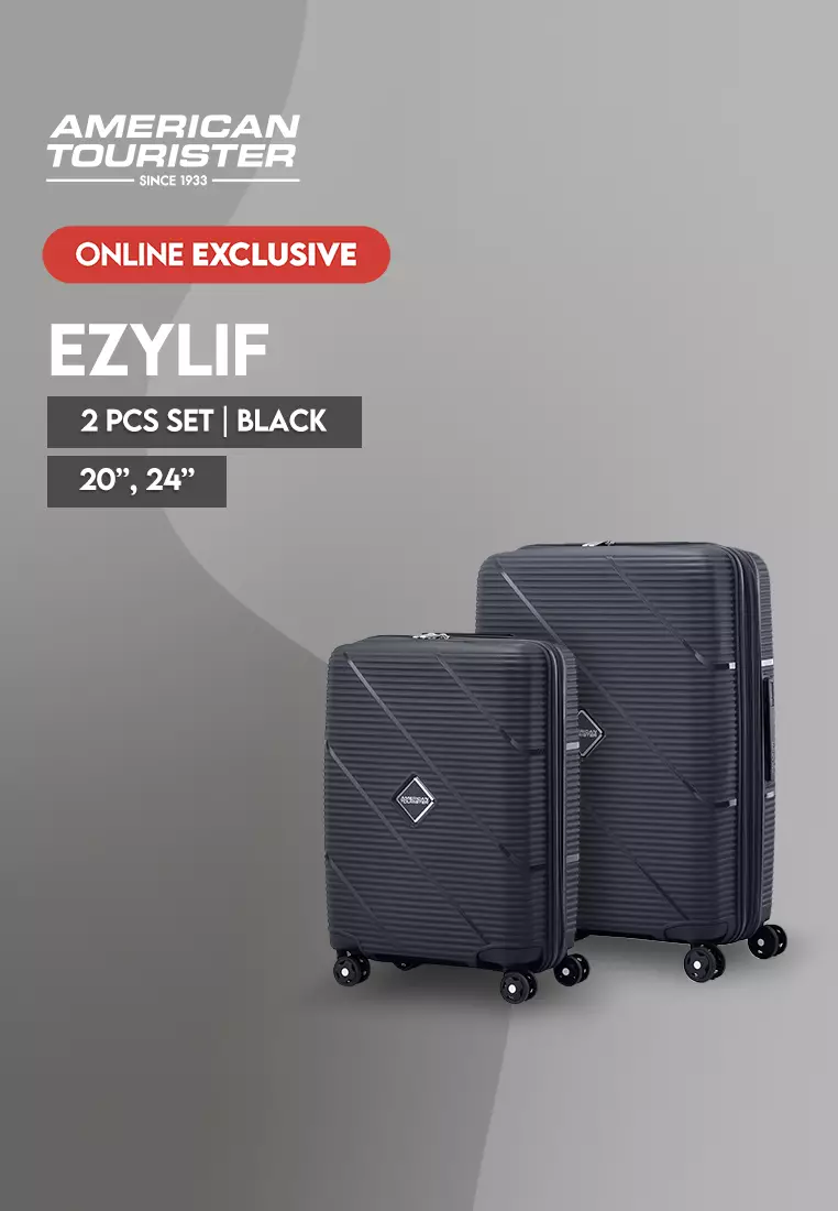 Bundle American Tourister Koper Ezylif Cabin Black + Ezylif Medium Black