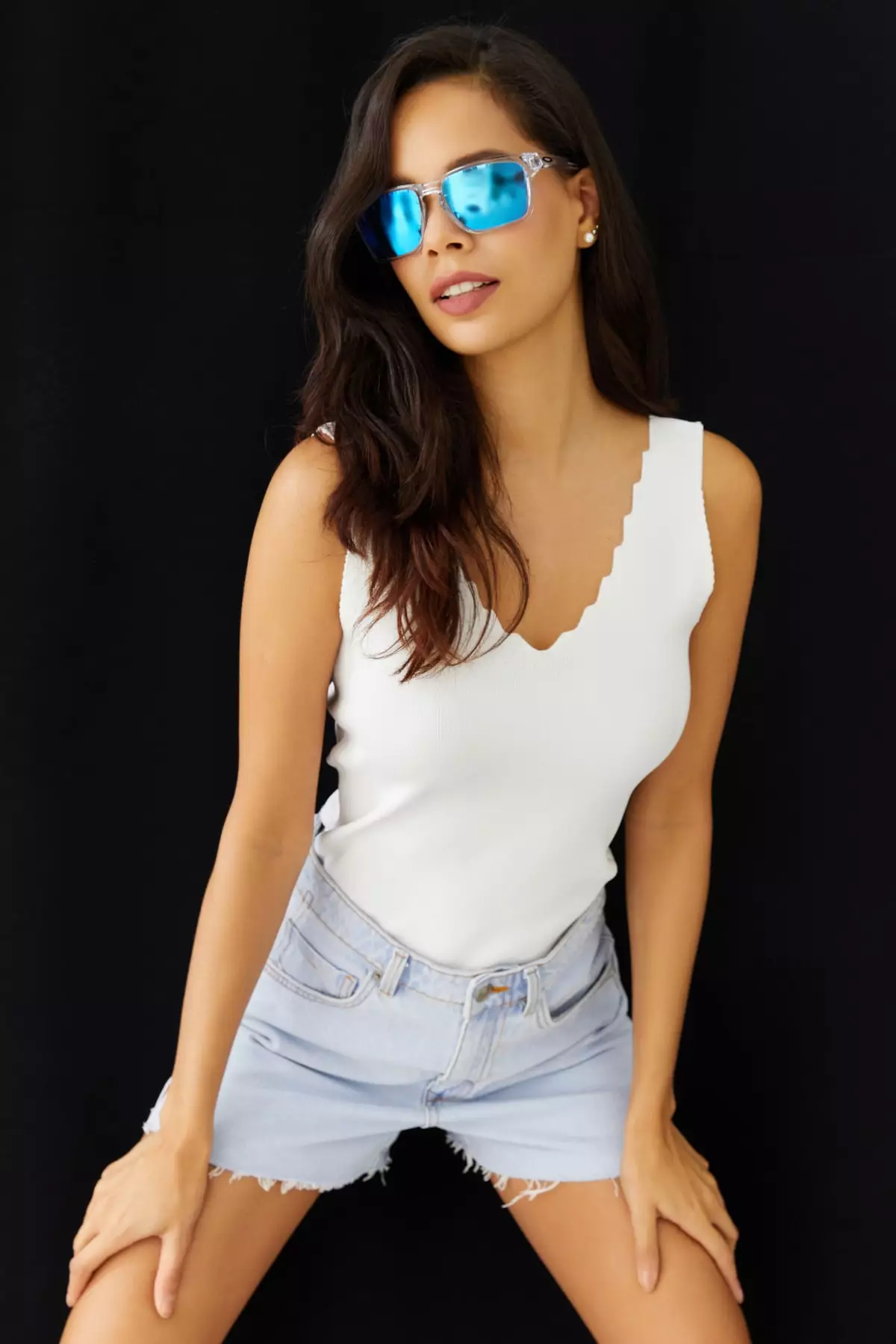 Ladder Collar Knit Top