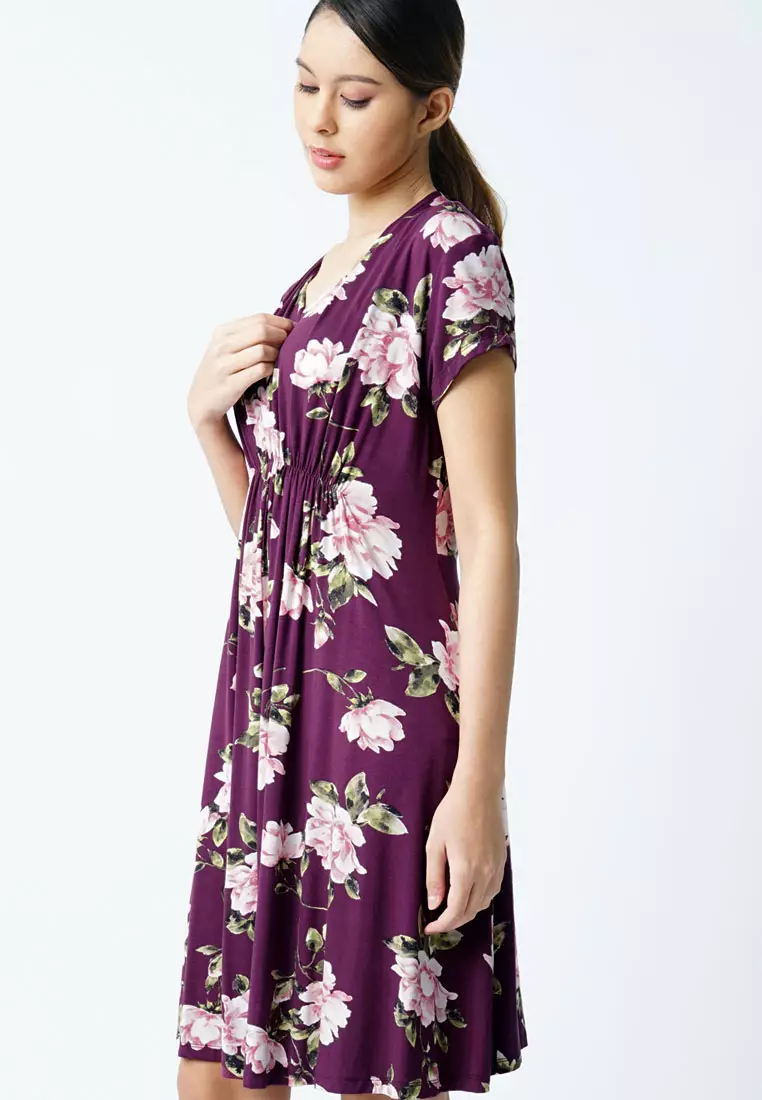 Purple on sale nursing dress