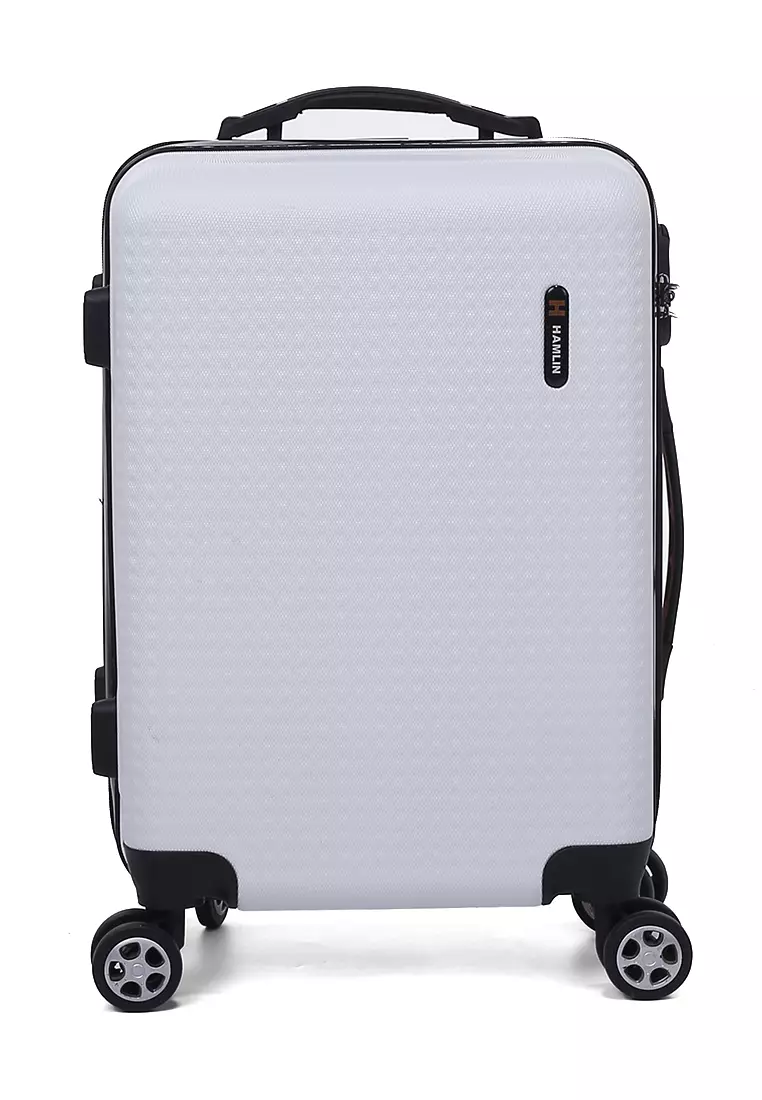 Carlton Koper Hardcase Unisex Size 20 Inch Dual Tone Color Large Compartment Suitcase Code Lock System Material ABS+PVC Coated ORIGINAL - White Orange