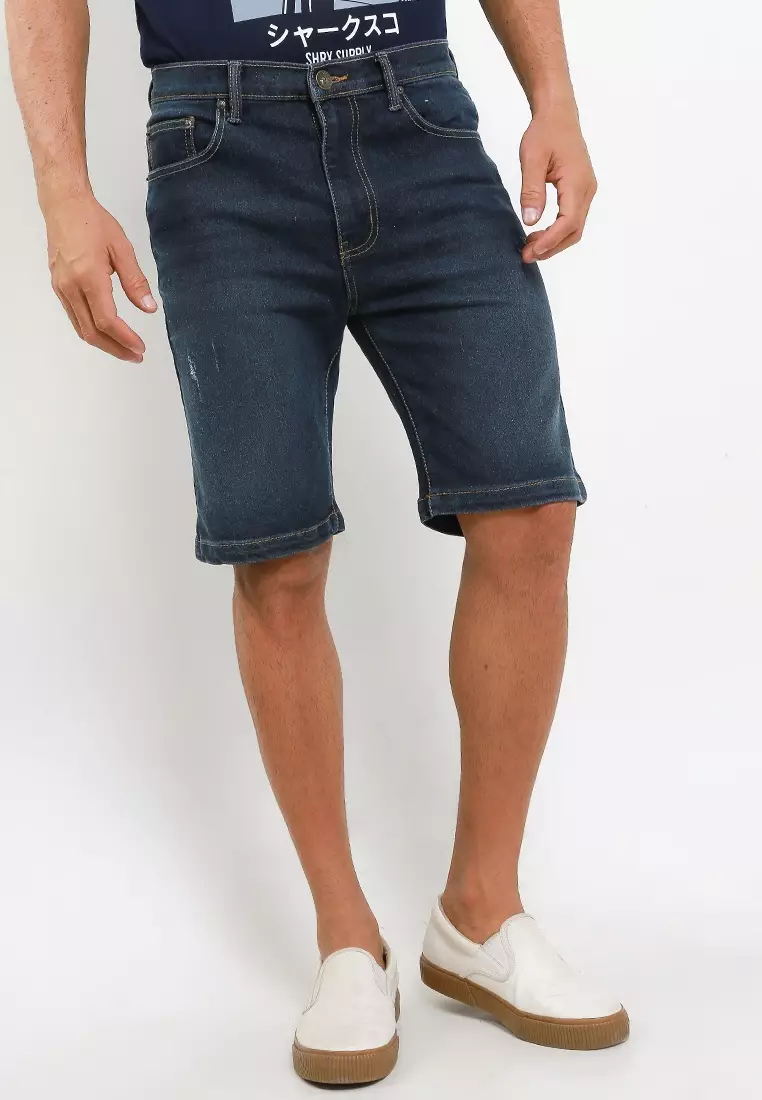 Sharks - 801 Casual Short Jeans - Blue [SGD1614692HH]