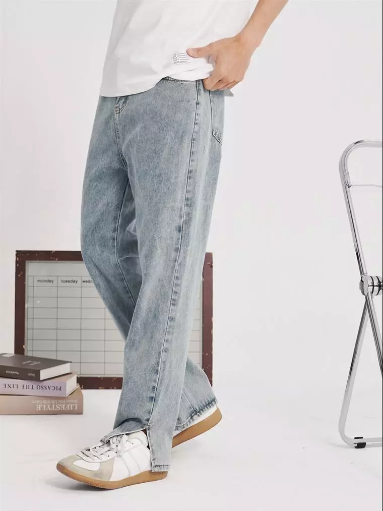 Cotton Washed Brushed Color Split Jeans [KL1568]