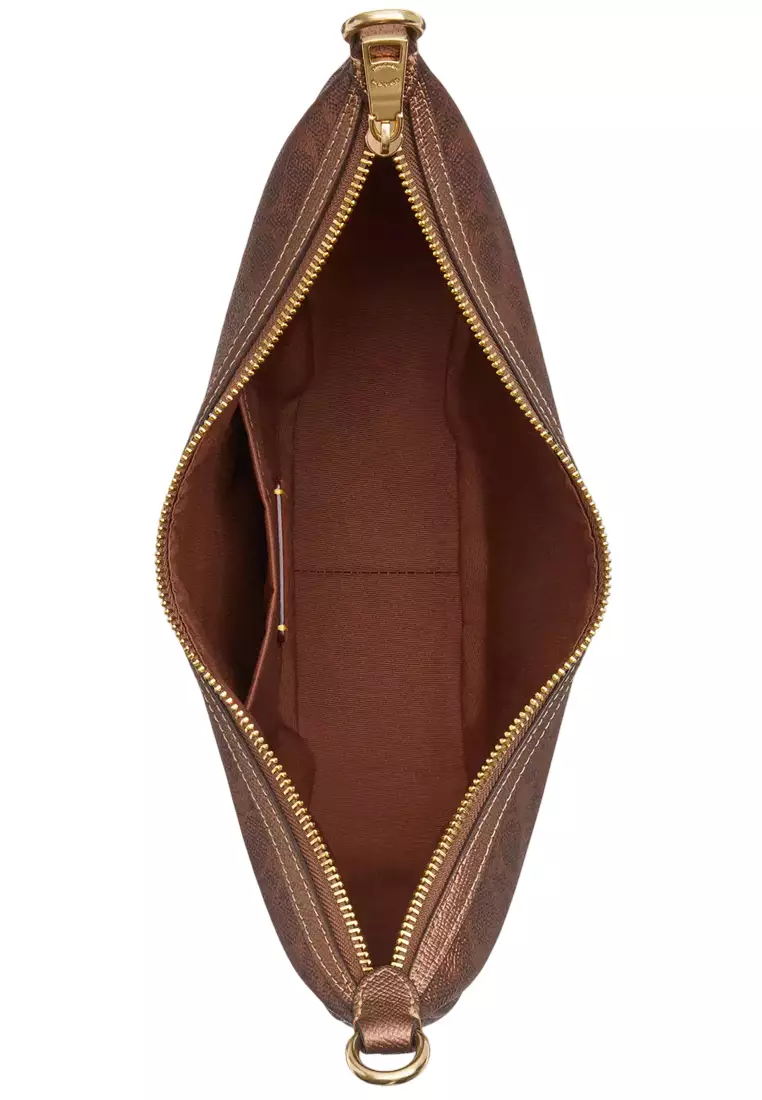 Aria Shoulder Bag In Signature Canvas - Brown/ Copper CCL27