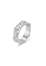 moon toromi ring/K18gold plated 11号 Buy HAPPY FRIDAYS Titanium Steel Polygon Star Moon Eye Ring
