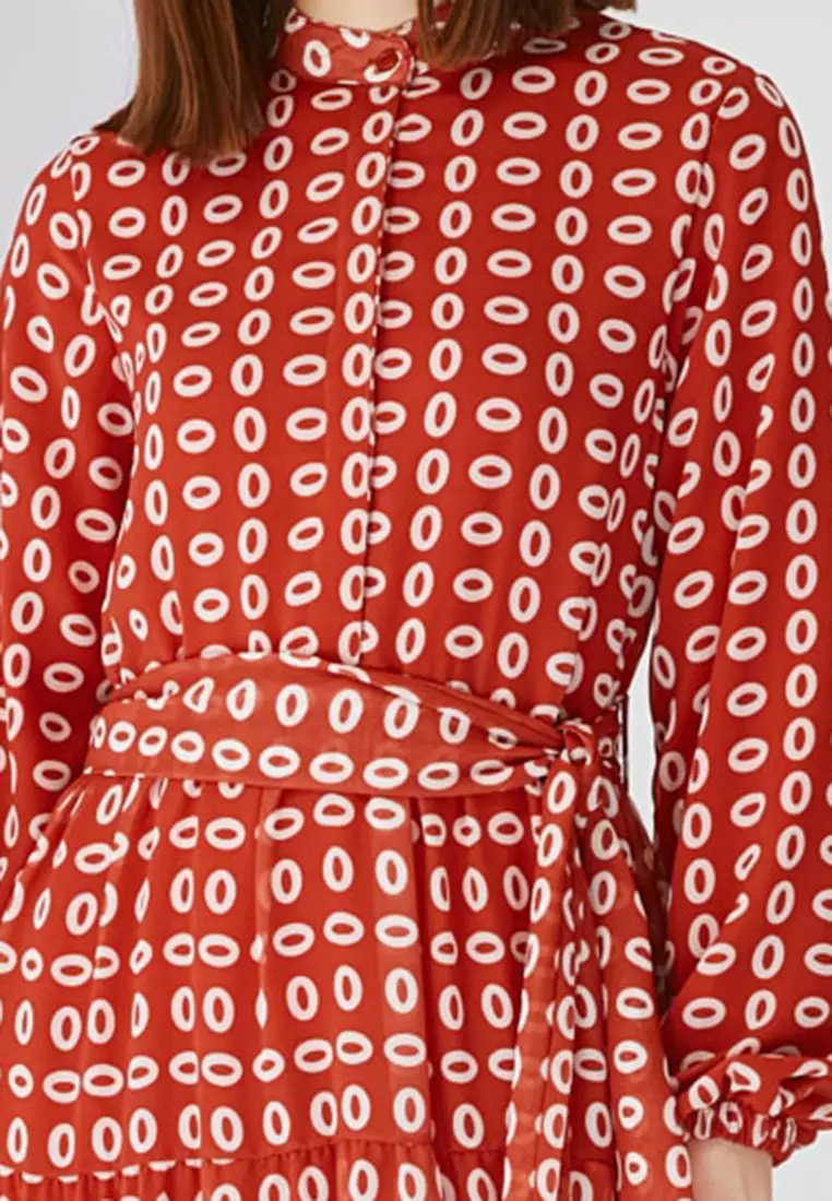 Buy Trendyol Red Printed Tiered Maxi Dress Online | ZALORA Malaysia