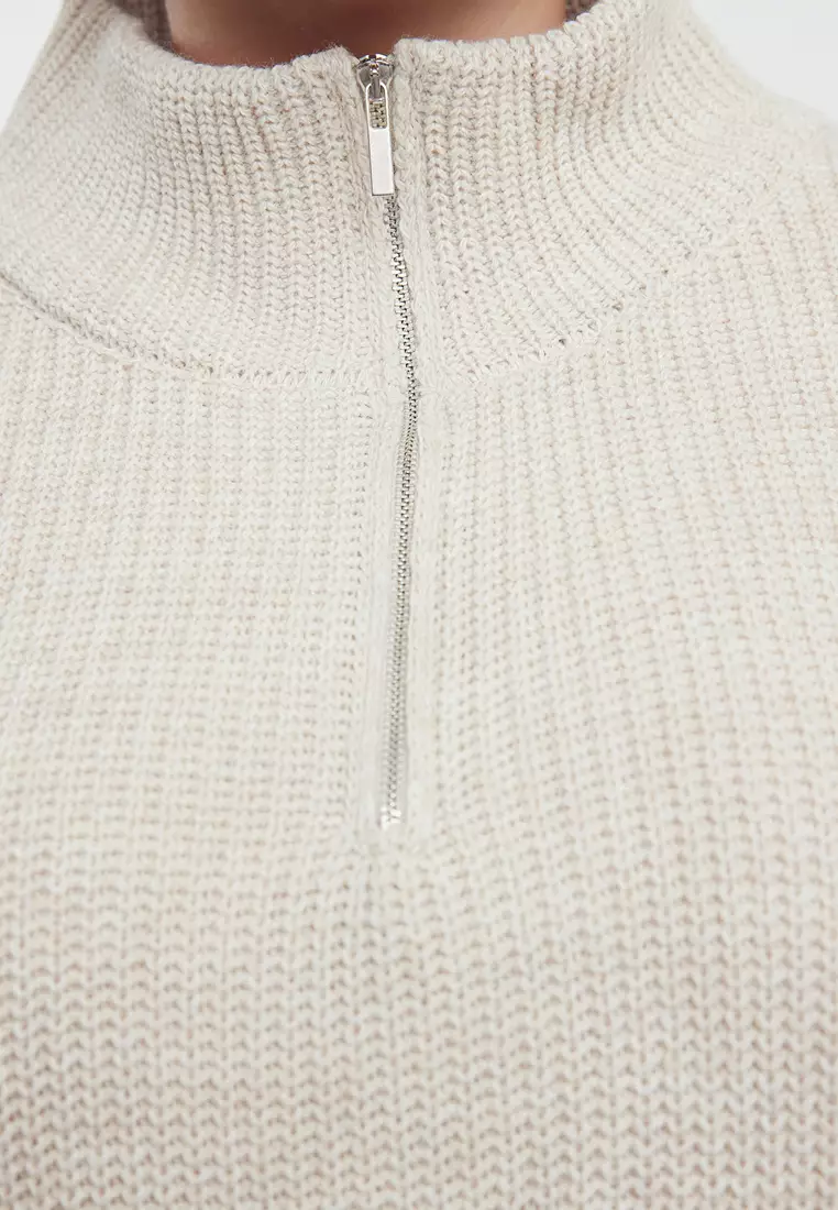 Plus Size Half-Zip Knit Sweater