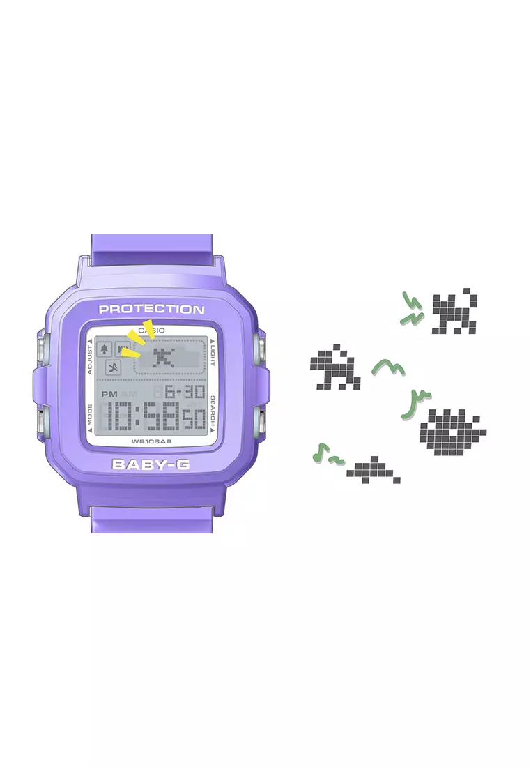 Jam Tangan Wanita Casio Baby-G BGD-10K-6D BABY-G＋PLUS Purple Resin Band