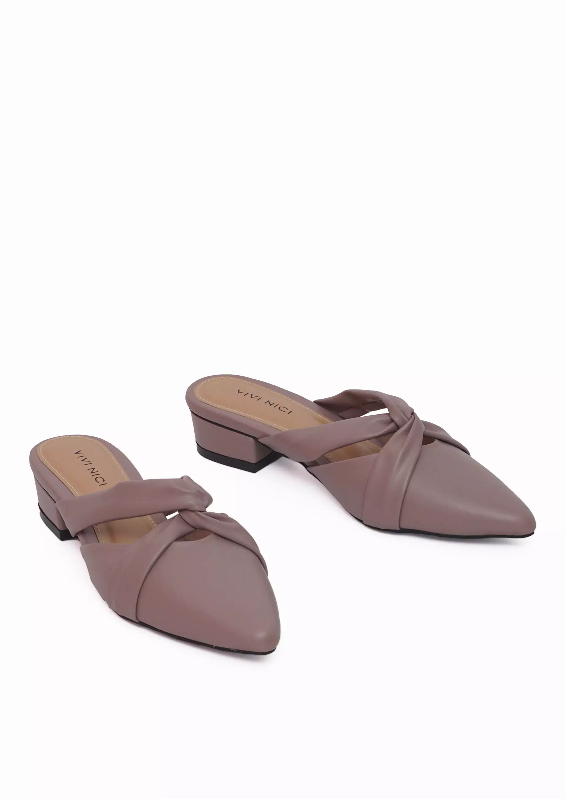 VIVI NICI - Peggy Sepatu Sandal Mules Wanita Hak 3 Cm Mauve Purple