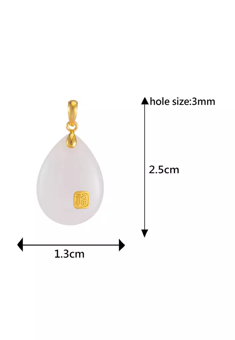 LITZ 999 (24K) Gold and Jade Pendant P182