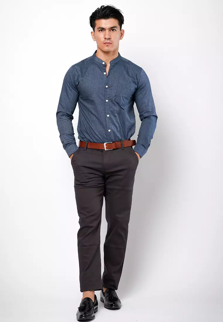 Indigo Blue Oxford Shanghai Shirt