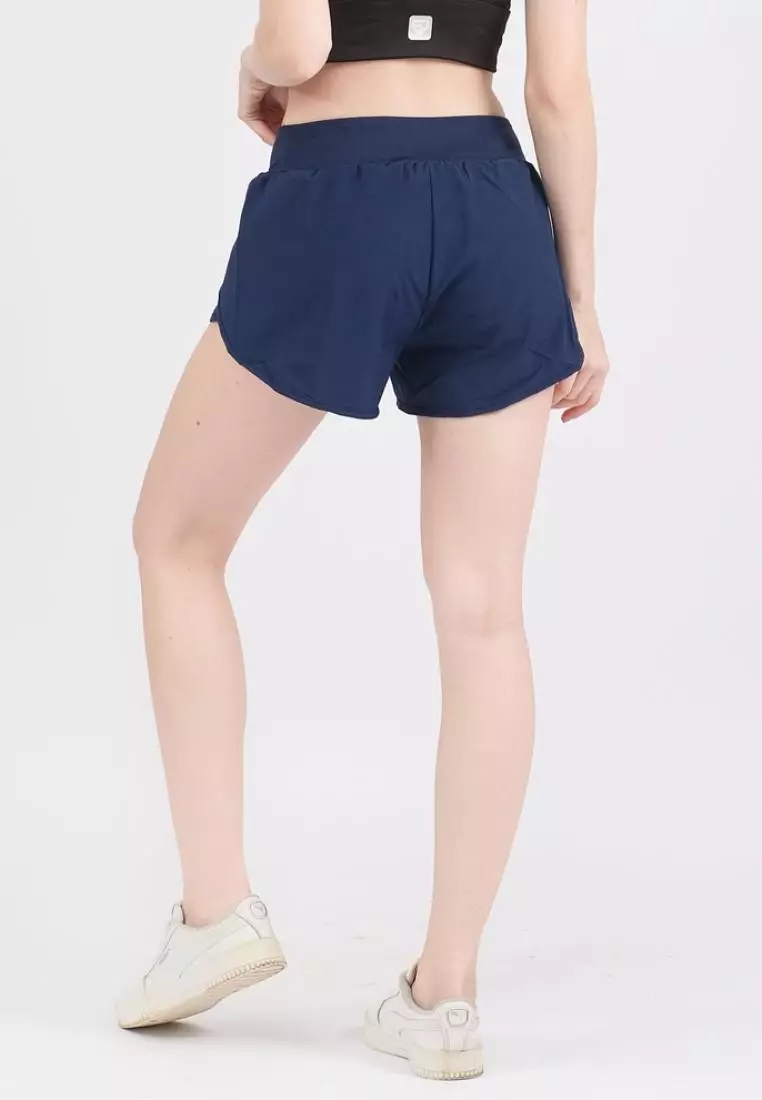 Fitwear - Celana Pendek Lari + Inner Olahraga Wanita LILIAN - NAVY