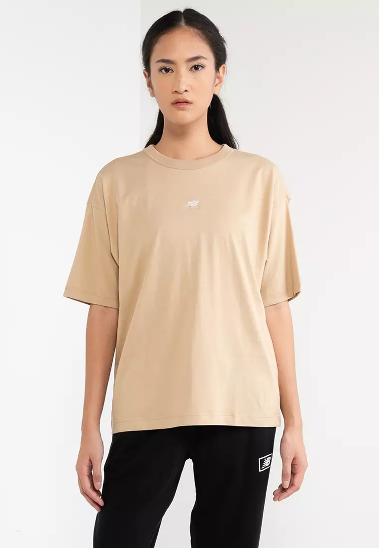 New Balance Women's Athletics Oversized T-Shirt - Beige (Size L)