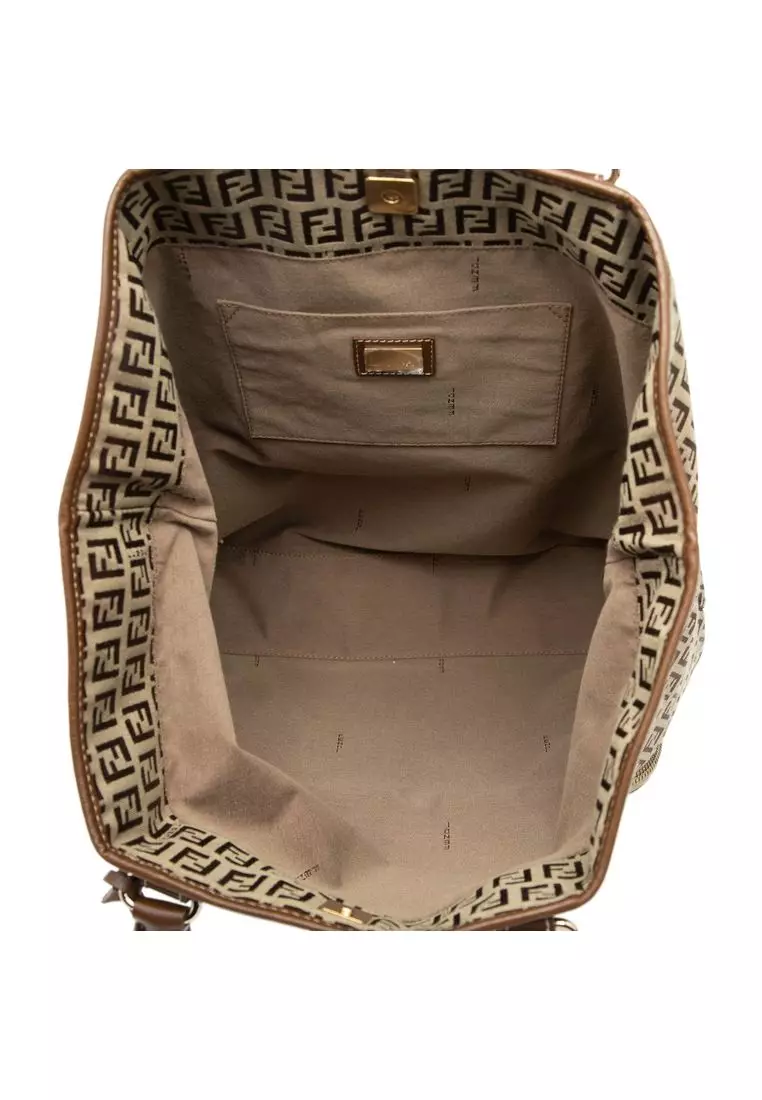 Pre-Loved Fendi Zucchino Canvas Chef Shopping Tote