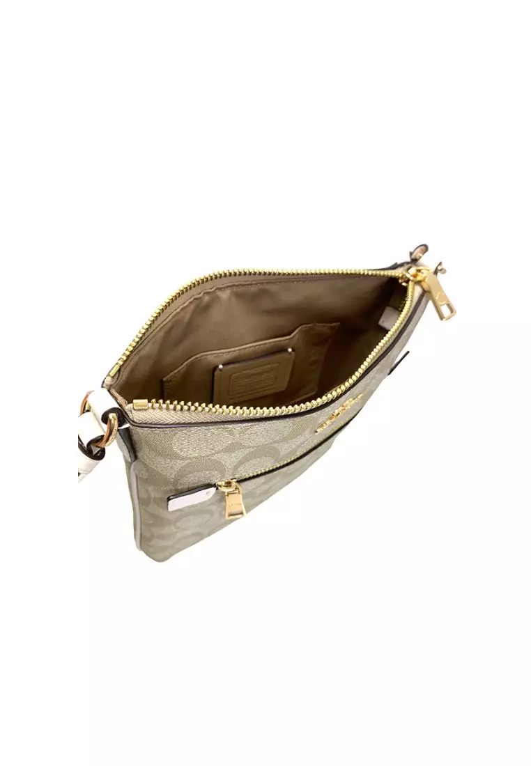 Mini Rowan File Bag In Signature Canvas (CF340) - Light Khaki /Chalk