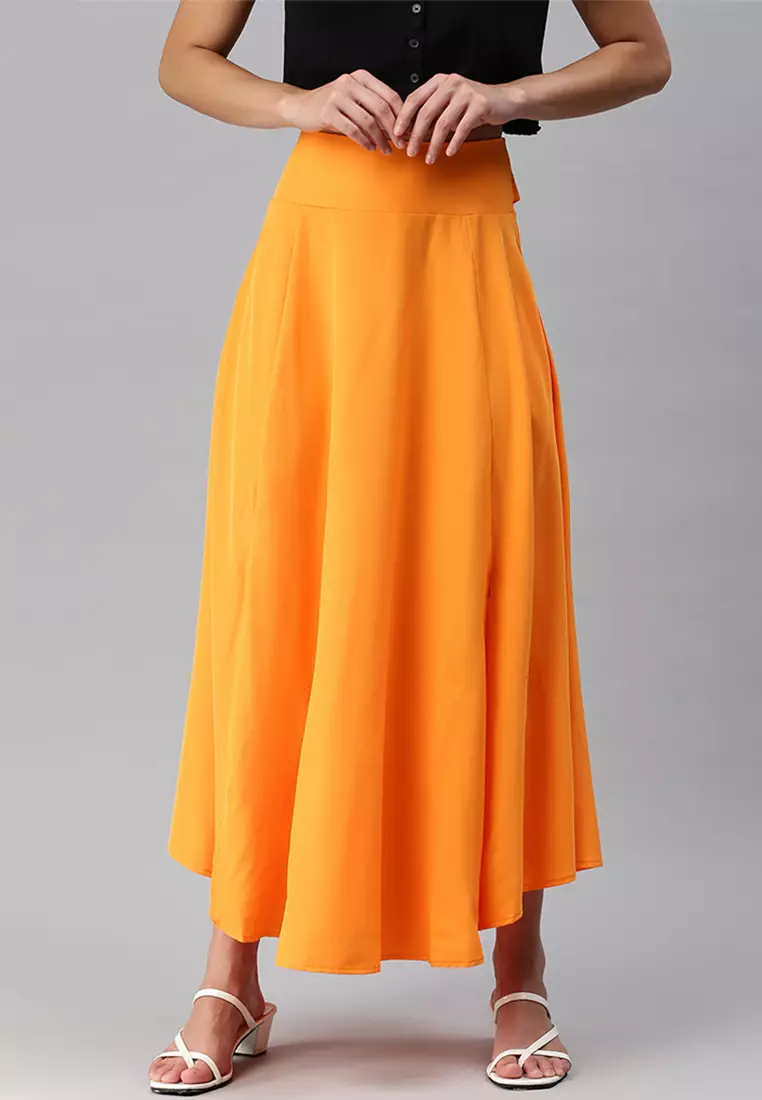 Orange long outlet skirt