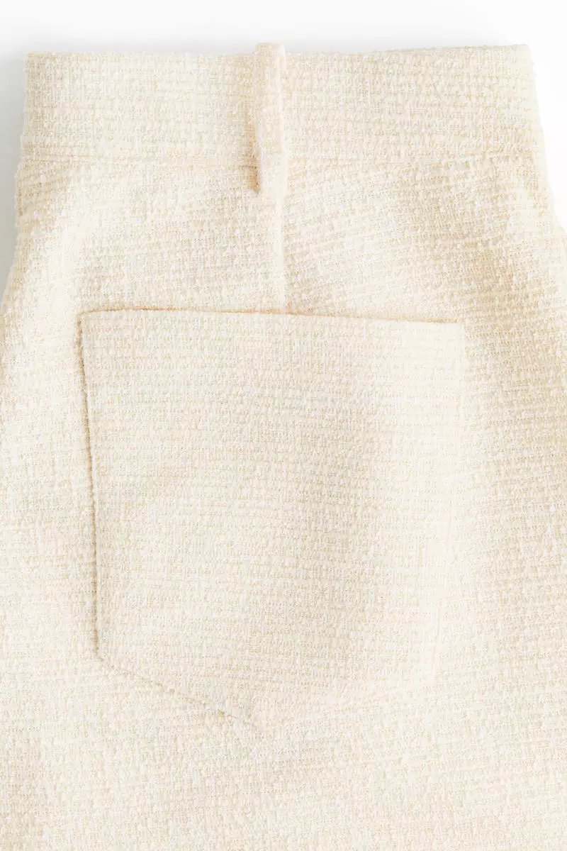 Wide bouclé trousers