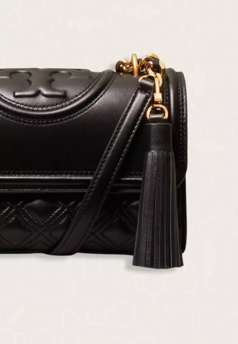 Tory Burch Small Fleming Convertible Shoulder Bag Black