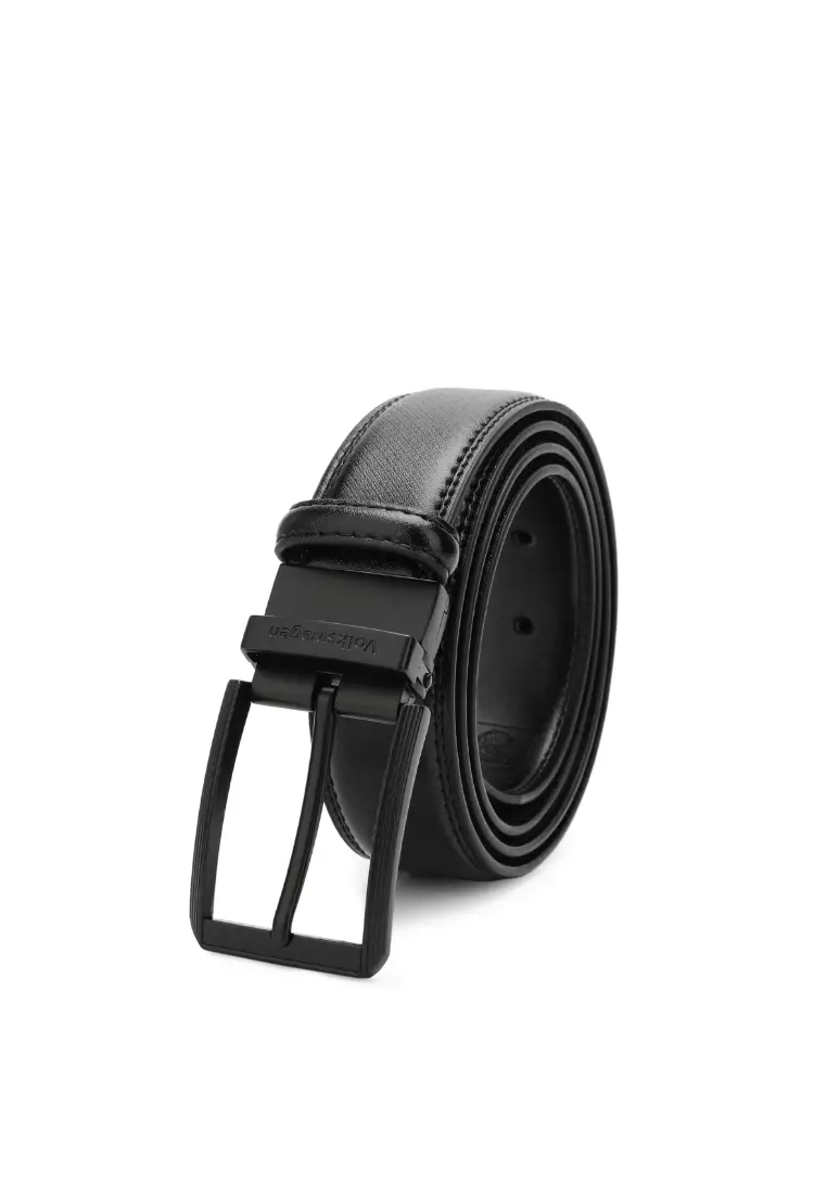 Men's 35mm Pin Buckle Genuine Leather Reversible Textured Belt