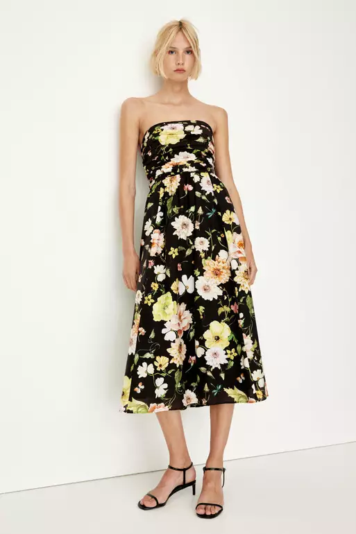 Pleated bandeau dress