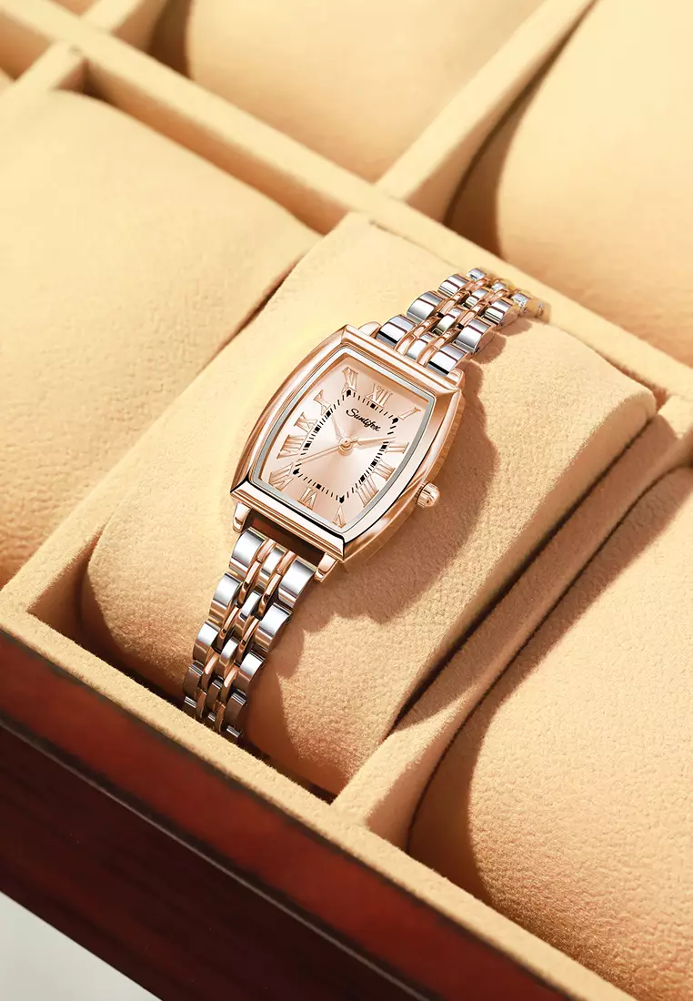 Jam Tangan Wanita Original Vintage Roman Design Anti Air Tali Alloy Jam Tangan Cewek silverrose